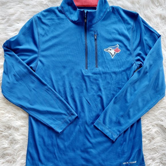 Blue Jay Majestic Coolbase Blue Women's Half Zip Long Sleeve Sweatshirt Siz S - Picture 2 of 9
